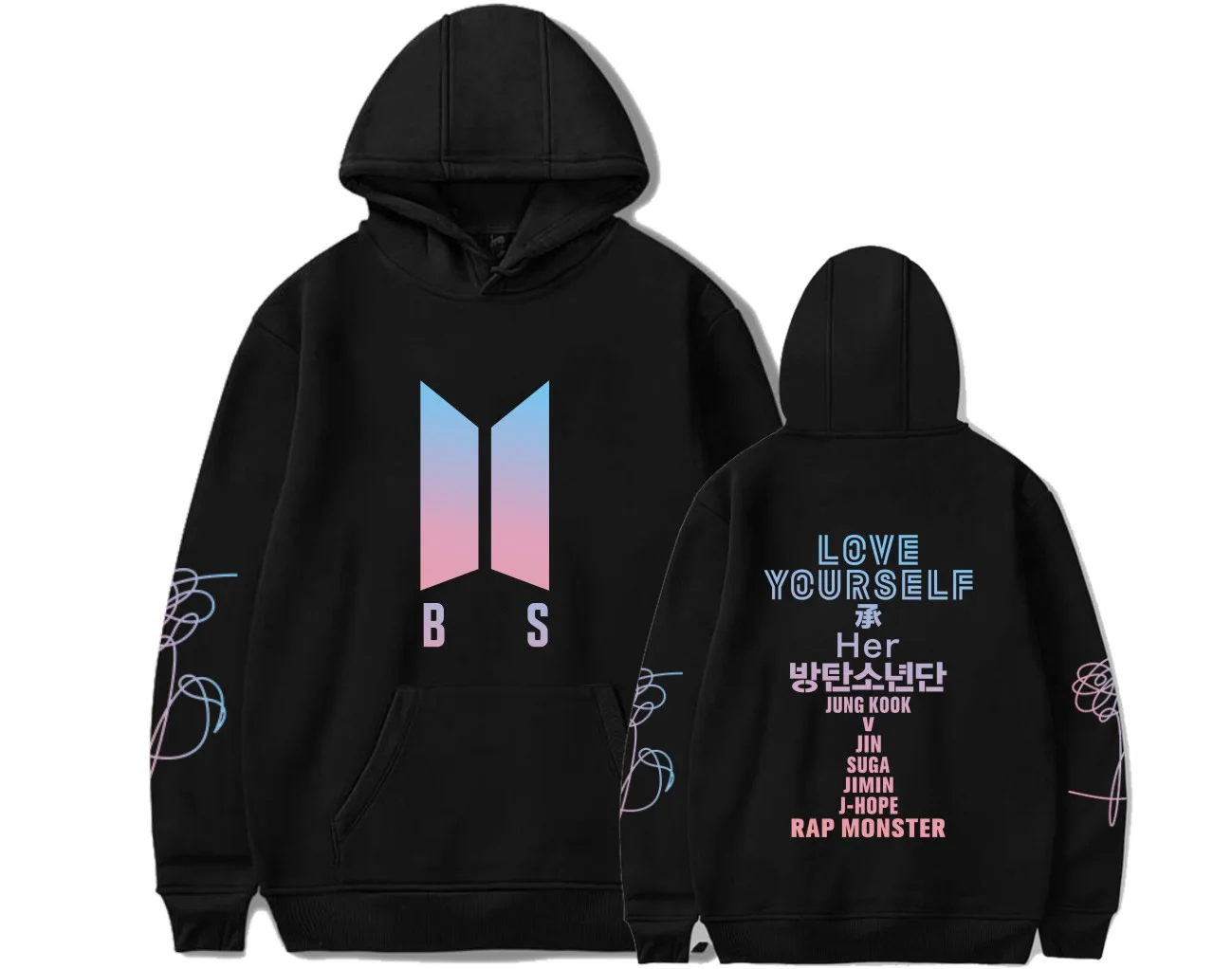 Толстовка Jungkook с капюшоном Kpop Jimin Suga 97 толстовка Love yourself унисекс в стиле Харадзюку