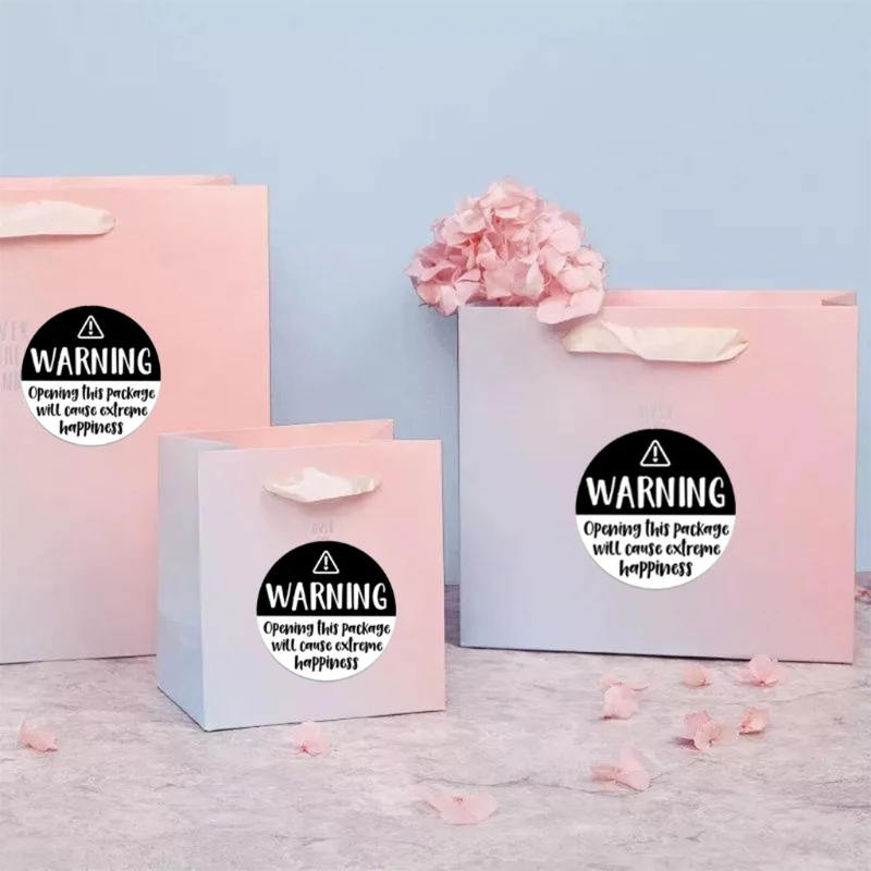 

500pcs Warnning Open This Package Will Cause Extreme Happiness Stickers 1.5 Inch 23GB