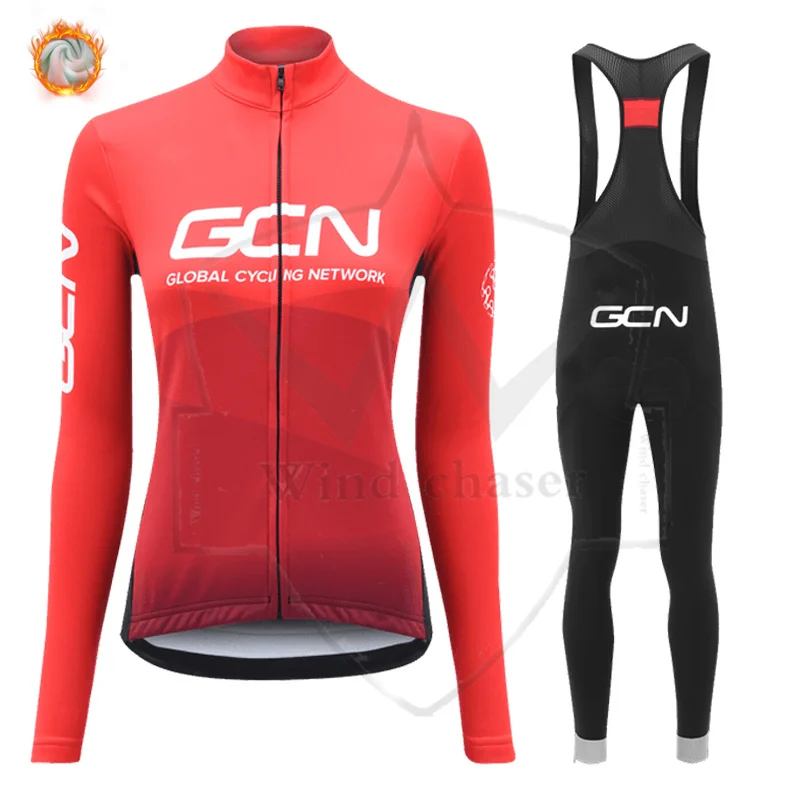 

Новинка 2021, Зимняя Теплая Флисовая одежда GCN для велоспорта, Женский костюм из Джерси с длинным рукавом, одежда для езды на велосипеде и горн...