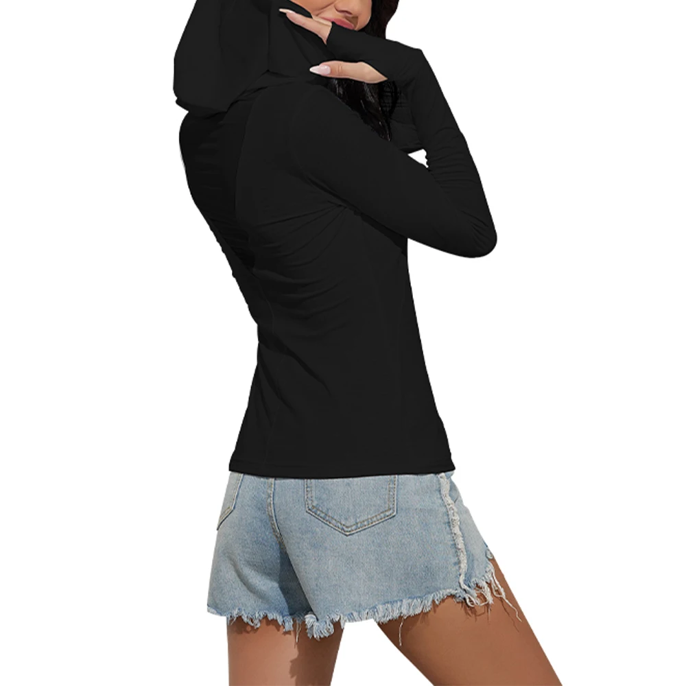 

Thin Sweatshirt Women Hoodies Long Sleeve Top Skinny Pullovers Hooded Solid Top Women Clothes Pullovers Female Sweatshirt