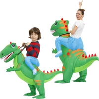 adult kid ride on green dinosaur inflatable costume for halloween cosplay party costumes christmas parent child performance suit