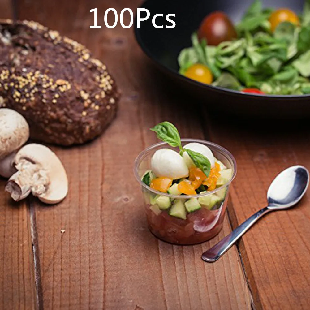 100 шт. 2oz одноразвый Пластик чашки части прозрачный порционный контейнер с