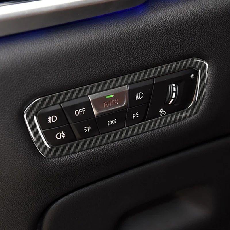 

Внутренние кнопки переключателя для автомобильных фар из углеродного волокна, декоративная рамка для BMW X5 G05 X7 G07 2019-22, аксессуары для интерь...