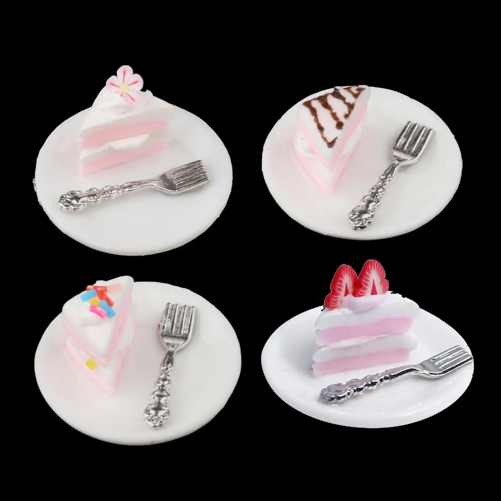 

1/12 Scale Miniature Dollhouse Cake Kitchen Food Pretend Play Toy Gifts