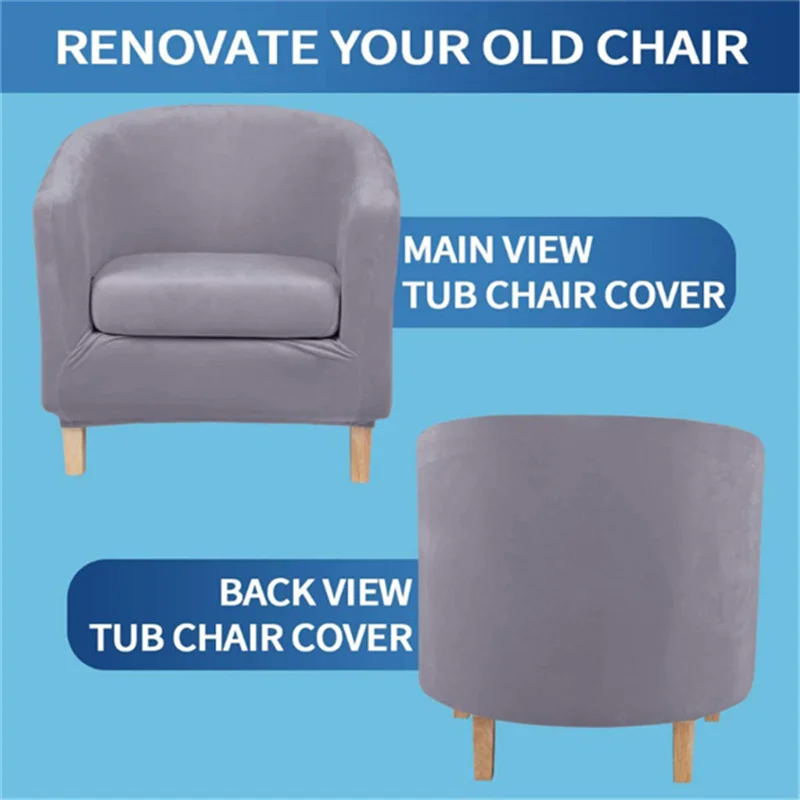 1Set Tub Chair Slipcovers Split Style Living Room Arc Small Sofa Covers With Cushion Cover Washable Furniture Protector | Дом и сад