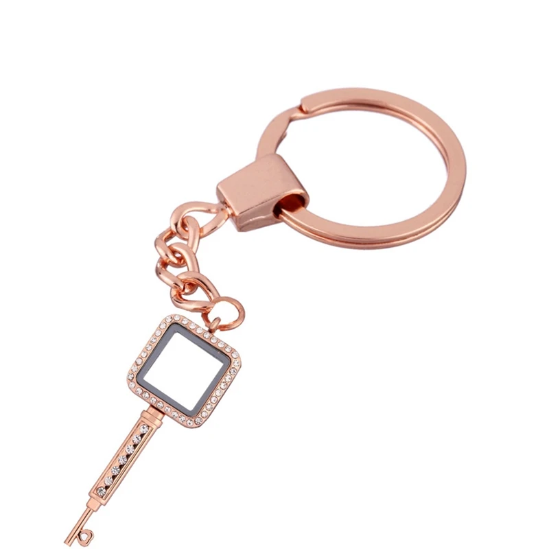 4 шт. цвета на выбор Стразы квадратный ключ стеклянный плавающий брелок с