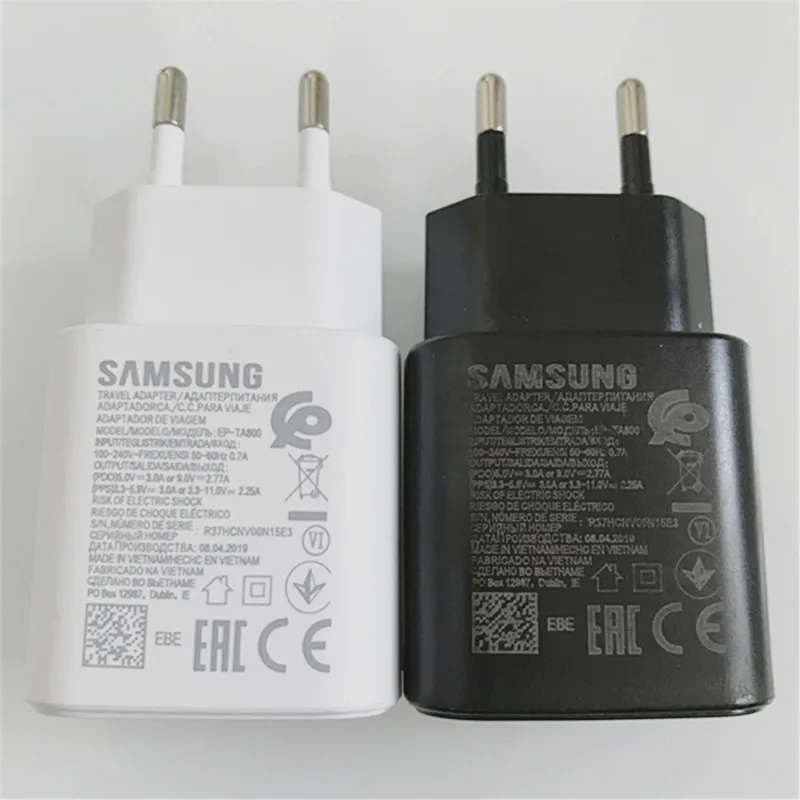 Оригинальное Супербыстрое зарядное устройство Samsung Note10 25 Вт EU Usb PD 3 0 кабель для