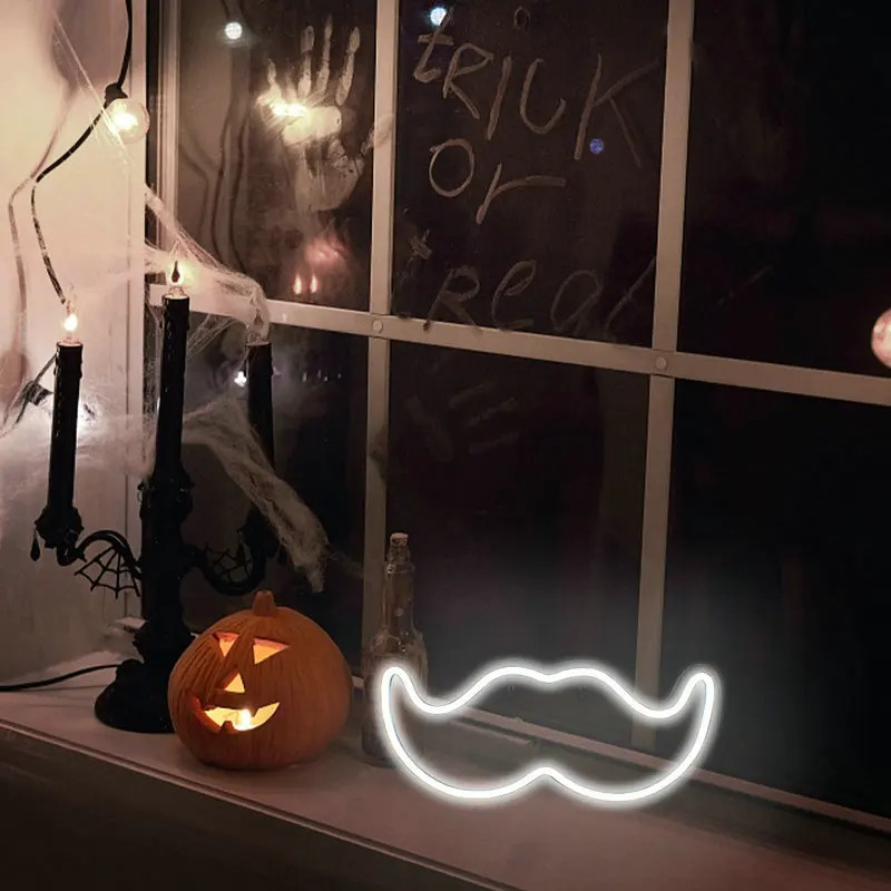 Wanxing неоновый светодиодный знак в форме бороды ночной Светильник настенное