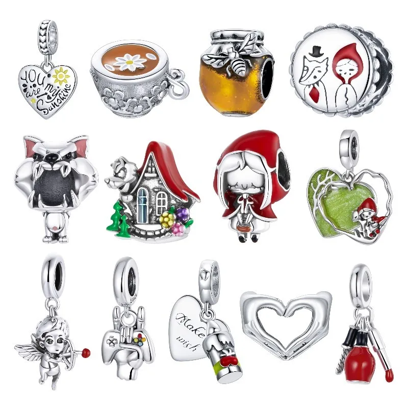 

Подвески для браслета и ожерелья из серебра 925 пробы с фигурками анимации