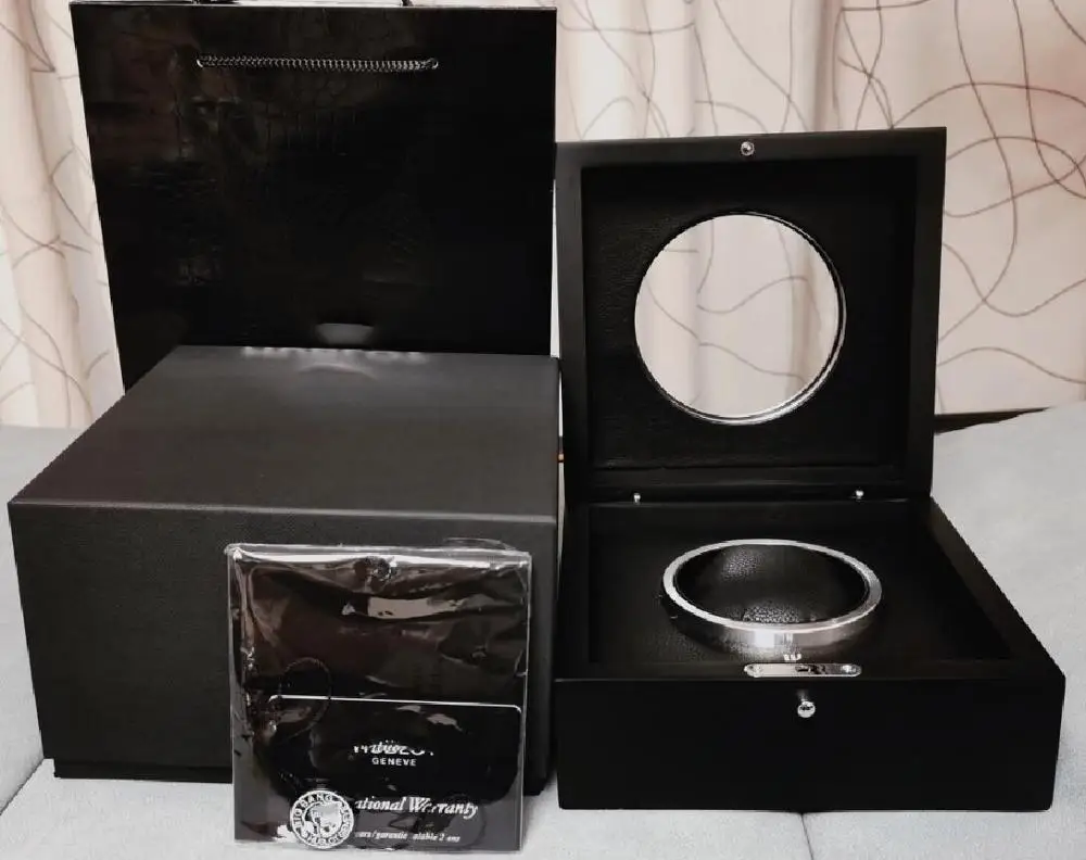 

High Quality HUB Watch Original Box Papers Card Transparent Glass Wood Gift Boxes Handbag For Bang King Power HUB4100 Watches