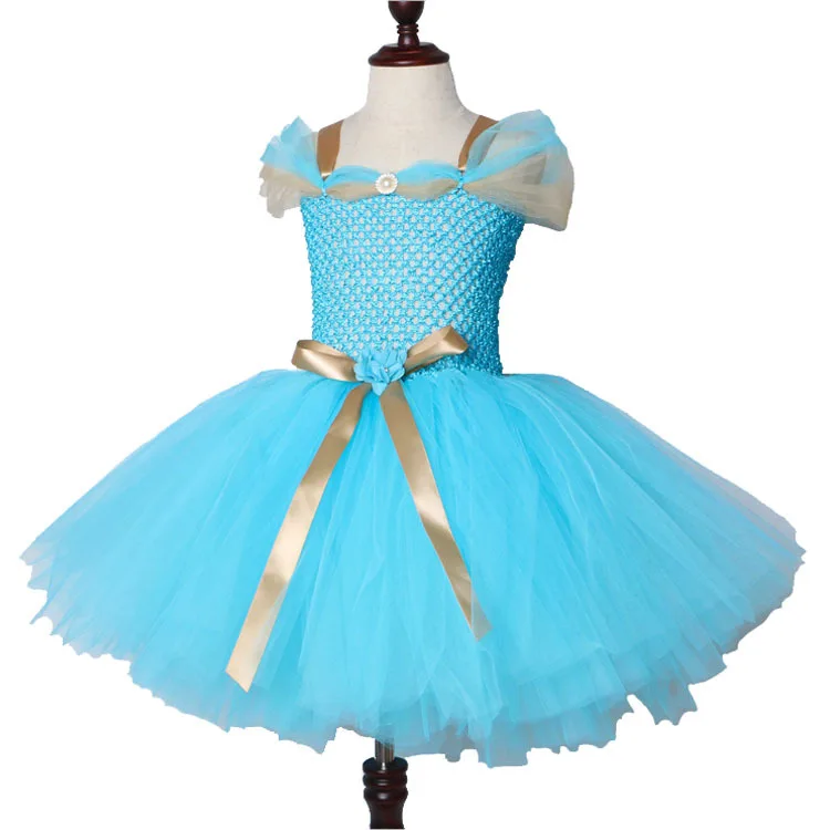 Шикарная мечта Алладин Косплей тема Одежда Для Девочек Аква Жасмин Принцесса