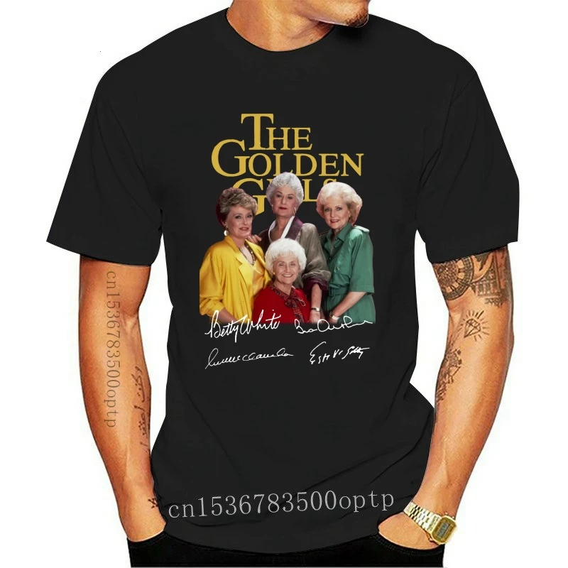 

New The Golden Girls Signature Men T Shirt Black Cotton S 4Xl