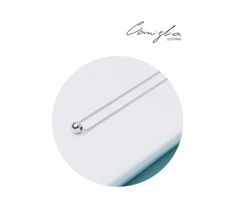 

S925 Sterling Silver Small Silver Bean Choker Necklace Short Chic Clavicle Necklace Simple Personality necklaces for women