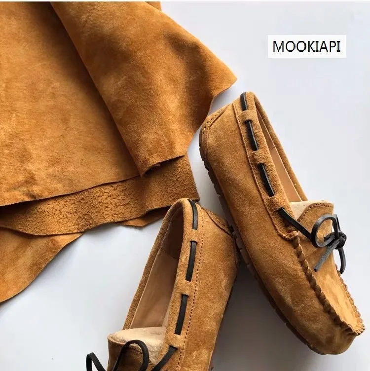 OOKIAPI/Новое поступление повседневная женская обувь женские лоферы из натуральной