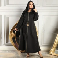 winter abaya dubai femme moroccan kaftan evening muslim dress suede hooded tassel islamic clothes turkey oman eid ramadan robe