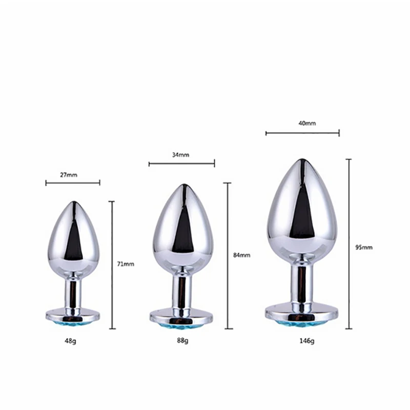 3 Размеры Нержавеющая сталь Анальная пробка круглое основание Ювелирные изделия