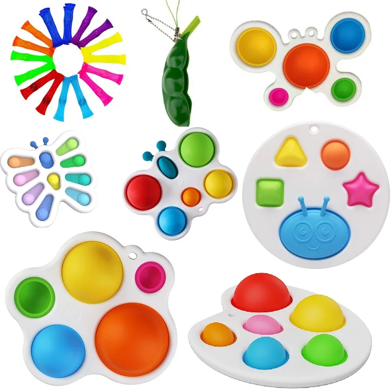 

Montessori Early Learning Educational Fat Brain Toys Stress Relief Hand Fidget Toys For Kid 1 2 3 Years Fidget Simple Dimple Toy