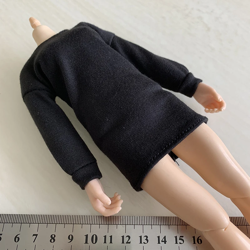

1/6 Scale Female Soldier's Black Long Sleeves Casual Dress Vest Models for 12''Figures Body DIY Accessories