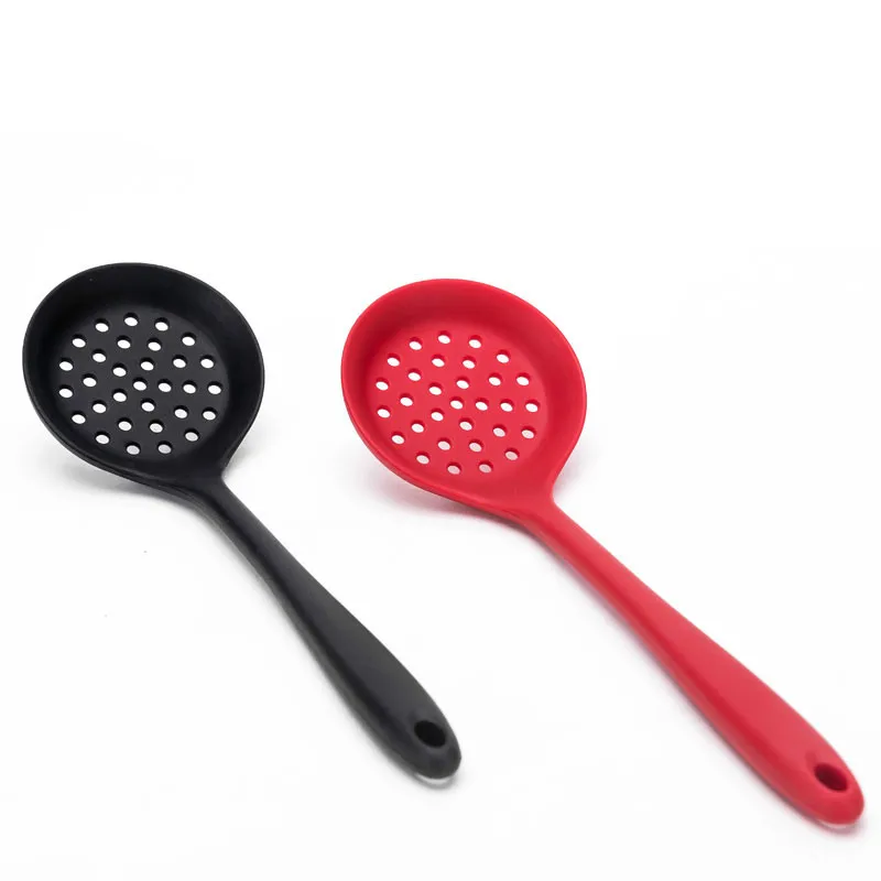 1 шт. силиконовая шлицевая лопатка шпатель ложка скиммер ковш сито с длинной