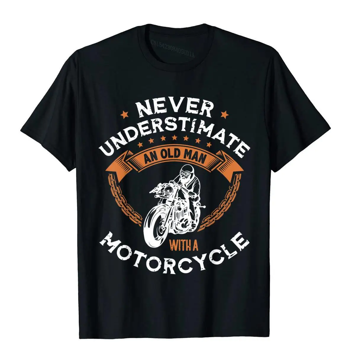 

Never Underestimate An Old Man With A Motorcycle Biker T-Shirt Prevailing Cotton Moto Biker Youthful Men's Top T-Shirts