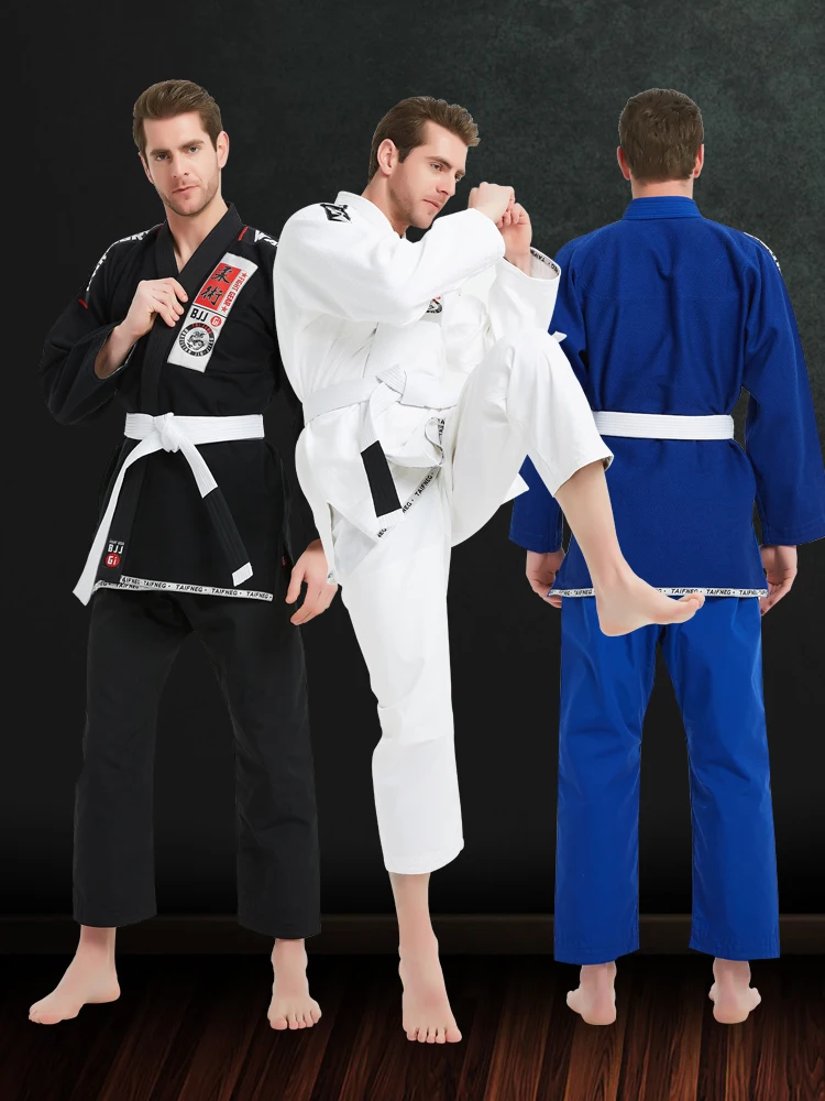 NEW Brazilian Kimono Jiu Jitsu Suit for Men Women 100% Tear Resistant Fabric 2pcs Shirt+Pants Sleeve Rashguard Jiu Jitsu Gi Game images - 6