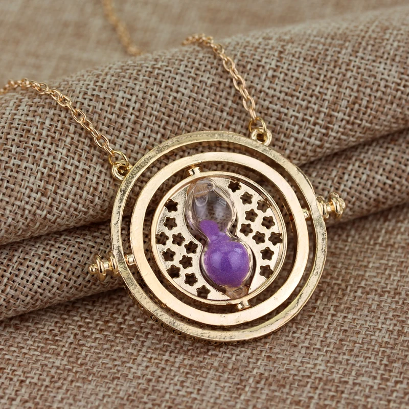 Hot Selling Time Turner Necklace Hourglass Pendant Long Chain Jewelry Fashion Enamel Alloy Toy Trinket Party Cosplay Accessory |