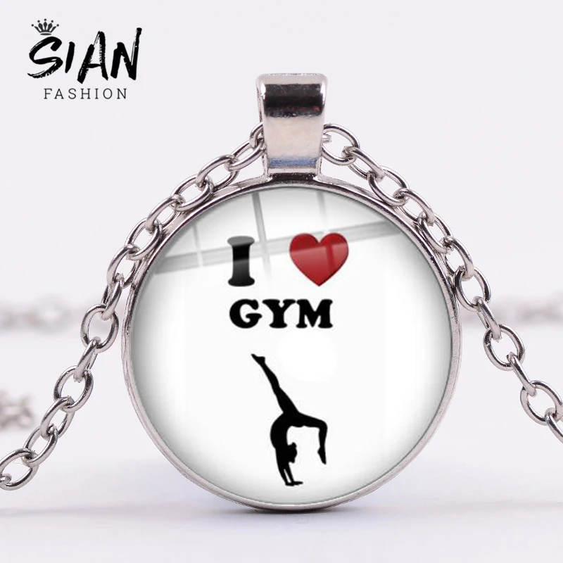 Азиатских с надписью I Love тренажерный зал серии Тема Колье мне нравится танцы