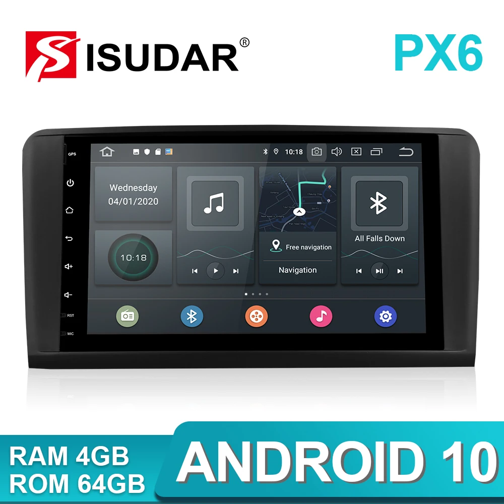 Isudar PX6 2 Din Android 10 Автомобильный мультимедийный плеер GPS для Mercedes/Benz/ML/GL CLASS W164 ML350 ML500