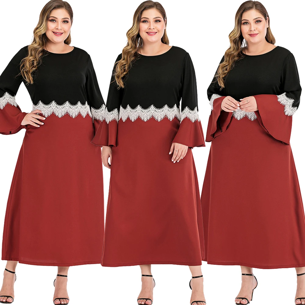 Размера плюс Кафтан Дубай шифон Абая кафтан в стиле пэчворк мусульманское платье