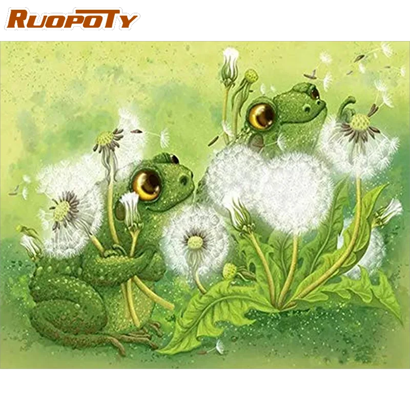 

RUOPOTY Diamond Embroidery Frog Diamond Painting Animal Painting With Diamonds Picture Of Rhinestones Diamond Mosaic