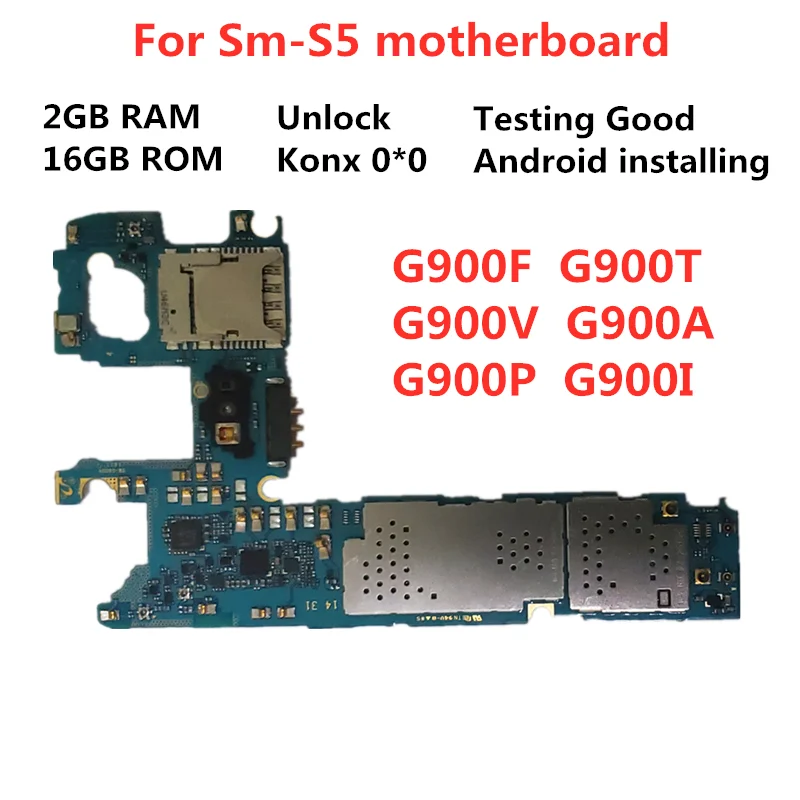 Оригинальная материнская плата для Samsung Galaxy S5 разблокированная G900F G900A G900T G900P G900V