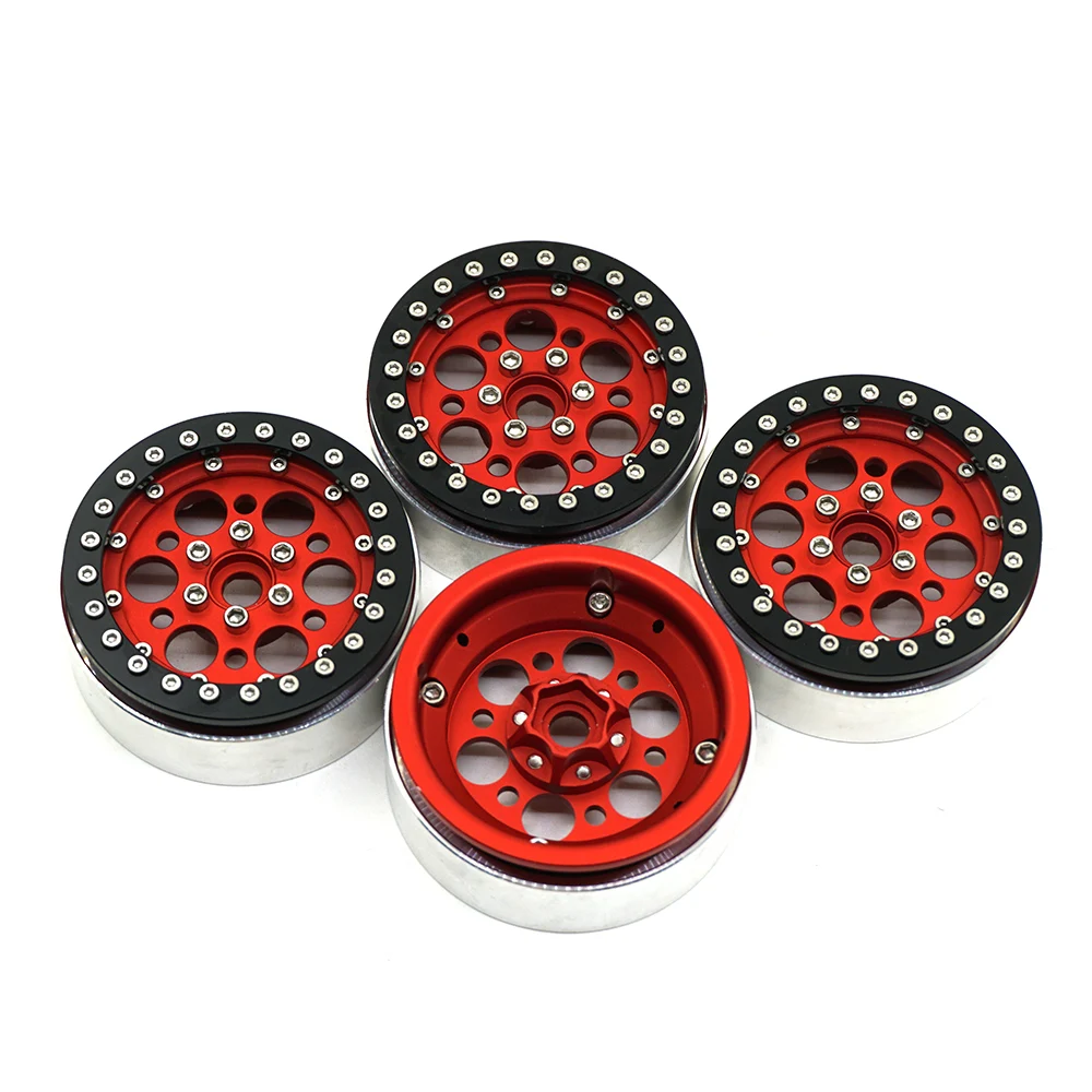 

AXSPEED 1/4/5pcs 2.2inch Alloy Beadlock Wheel Rims 25mm Width 6 Colours for SCX-10 Axial Wraith 90018 TRX-4 D90