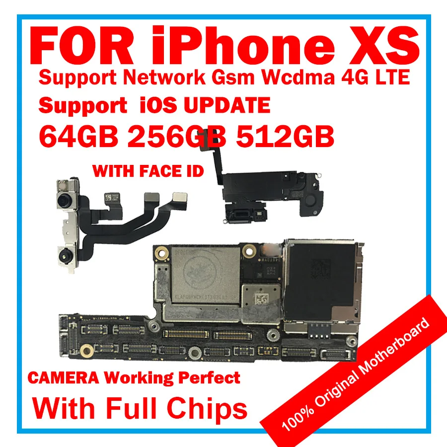 100% оригинальная материнская плата Free iCloud для iPhone XS с/без face ID полная логическая с