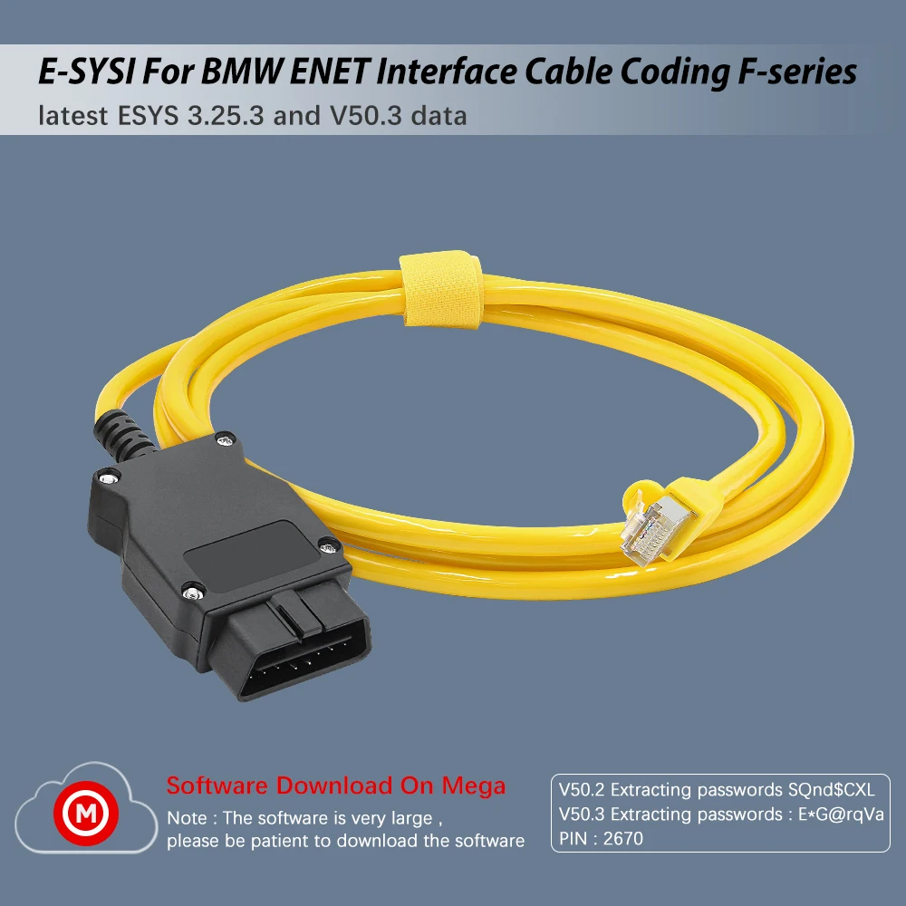 Высококачественный ESYS кабель ENET для BMW F-serie ICOM передачи данных E-SYS скрытое