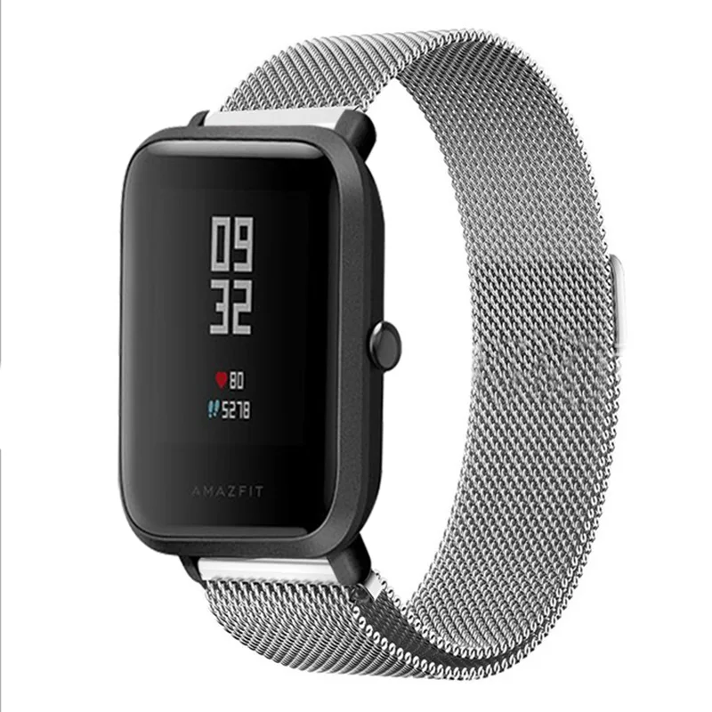 3в1 Для Xiaomi Huami Amazfit ремешок bip браслет из Миланского нержавеющей стали Smartwatch Браслет amazfit bip защитный чехол для экрана