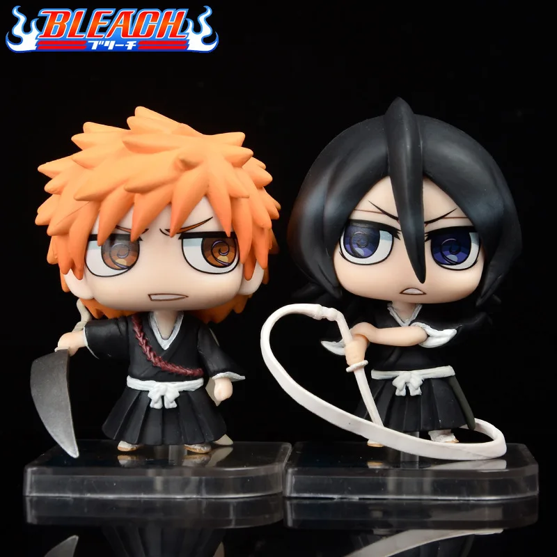 

2pcs/set BLEACH Kurosaki Ichigo Kuchiki Rukia Q Ver. Action Figure Anime PVC Collectible Model Toy for Gifts