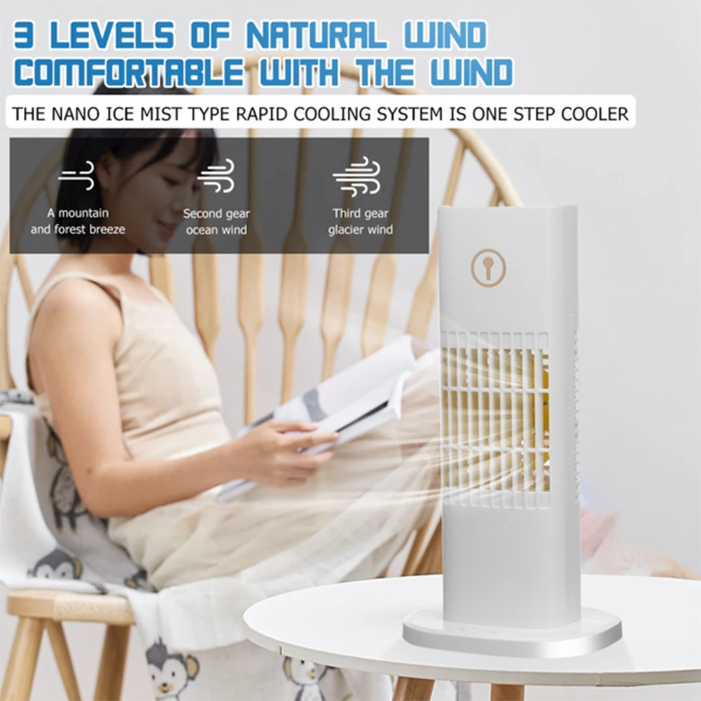 

400ml Quiet Cooling Fan with 3-speed Options, Usb Powered Air Cooler Humidifier Purifier Light Desktop Air Cooler Fan Shipping