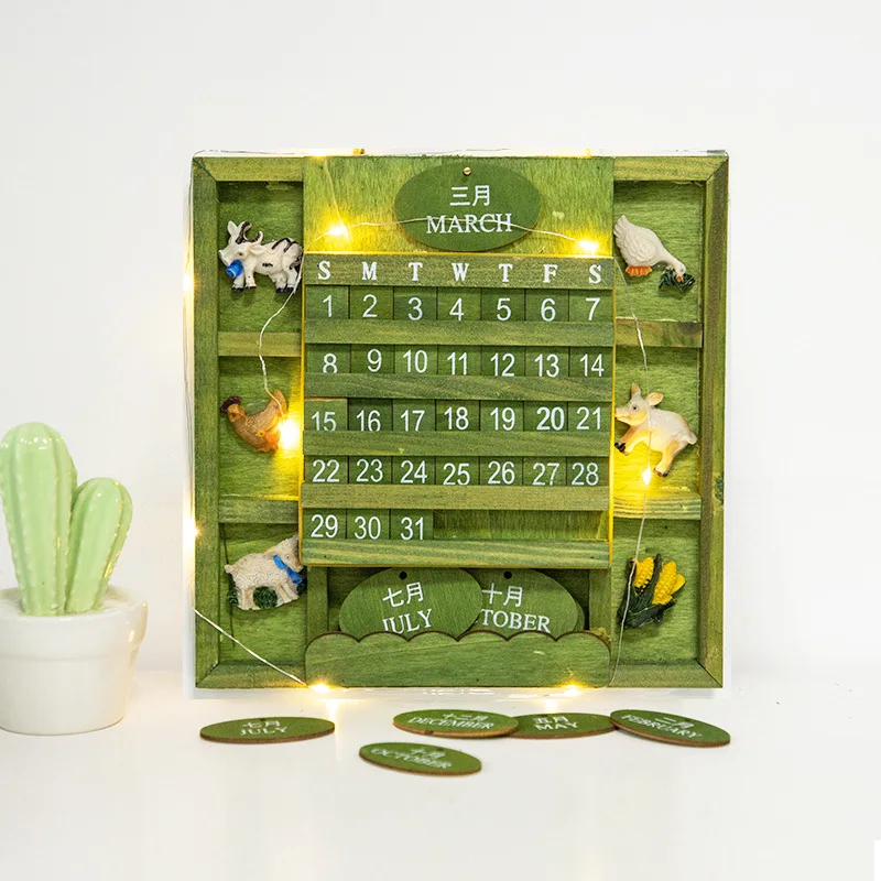 

2021 Creative Calendar Wall Mounted Wooden Calendar Of The Year Of The Rat Desktop Decoration Simple Small Fresh Desk Calendar