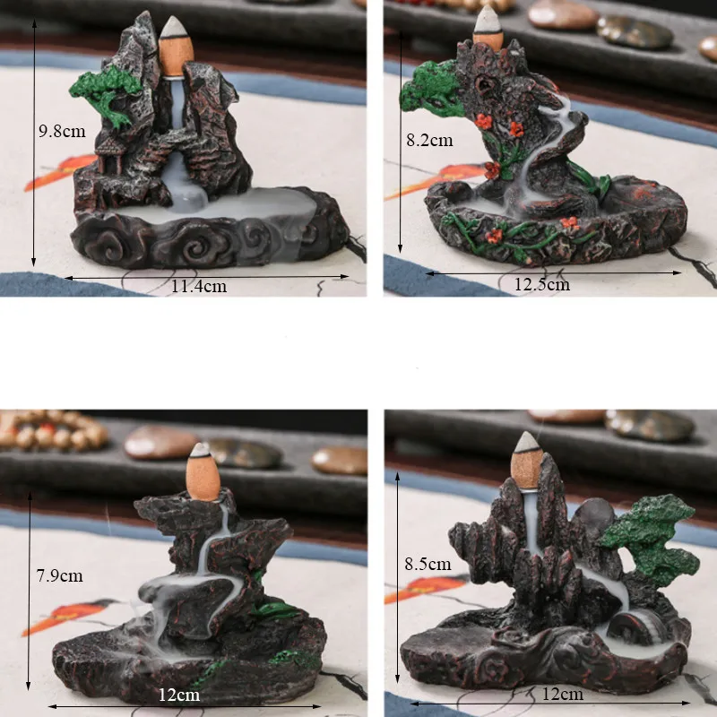 Смола обратного потока благовония горелка с Буддой дым водопад ладана держатель