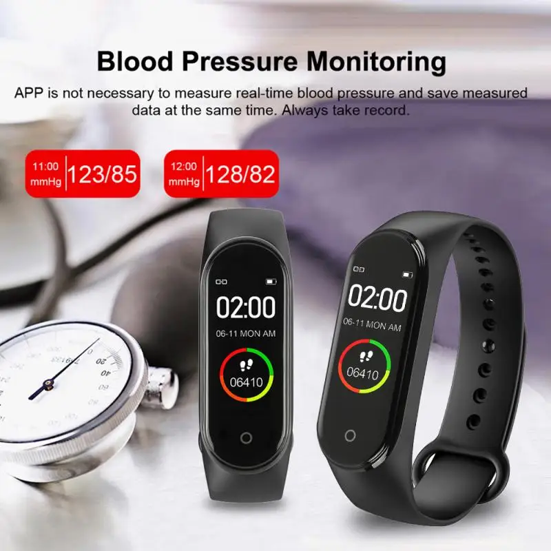 

M4 Smart Bracelet Fitness Tracker Waterproof Heart Rate Blood Pressure Fitness Bracelet Smart Watch For Huawei Xiaomi Ios Phones