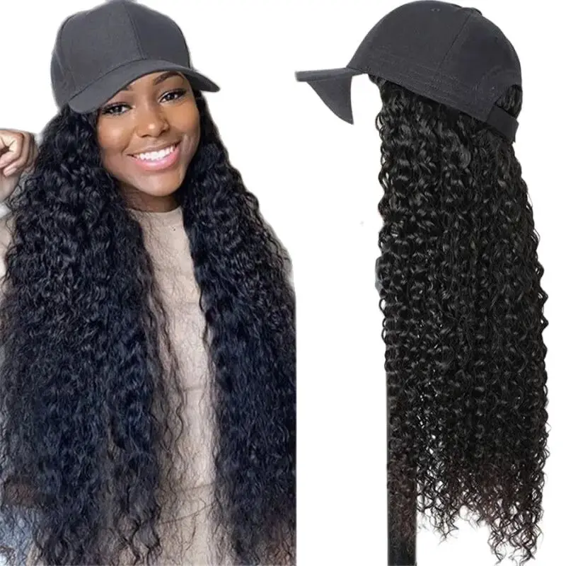 

European and American Women's Wig Integrated Hat Hand-wrapped Tube Fake Foam Surface Wave Roll Factory Custom Wholesale