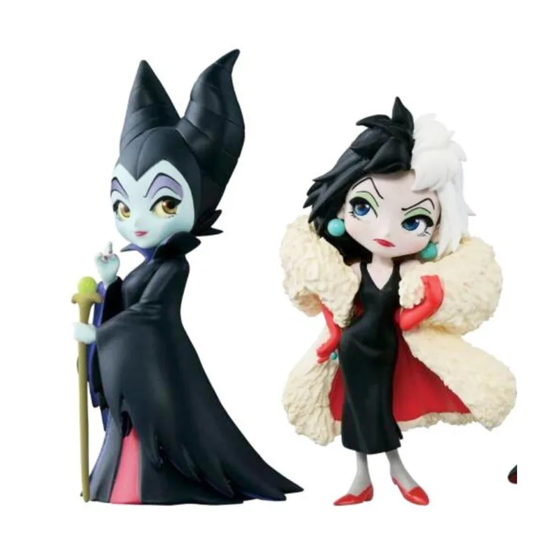 

3pcs/set Q Version Anime Cruella Of Vil PVC Action Figure Villains Maleficent Cruella De Vil Queen Model Toys Kids Gifts