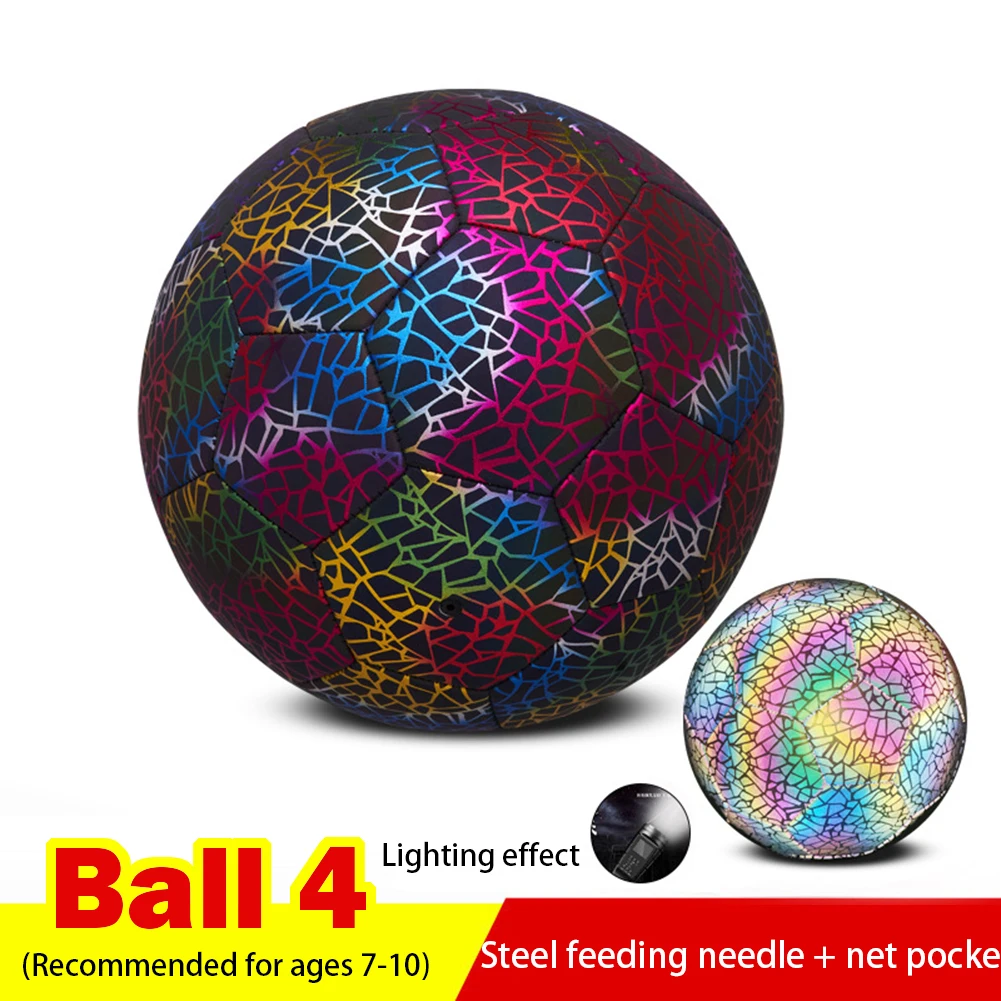 

New Reflective Soccer Ball Luminous Night Glow Footballs Adult Child Training Competition Football Student Training Soccer Ball