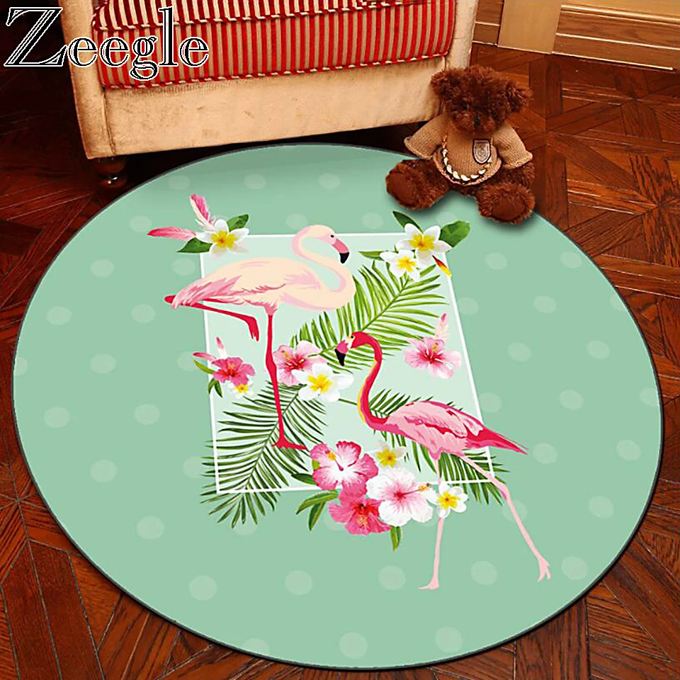 Круглый ковер для гостиной напольный коврик спальни журнальный столик детский