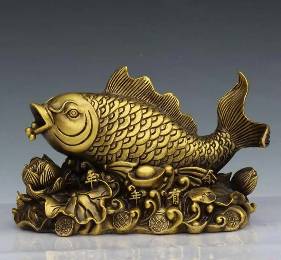 Медная статуя новые продукты Kaiguang латунные украшения для карпа деньги рыба