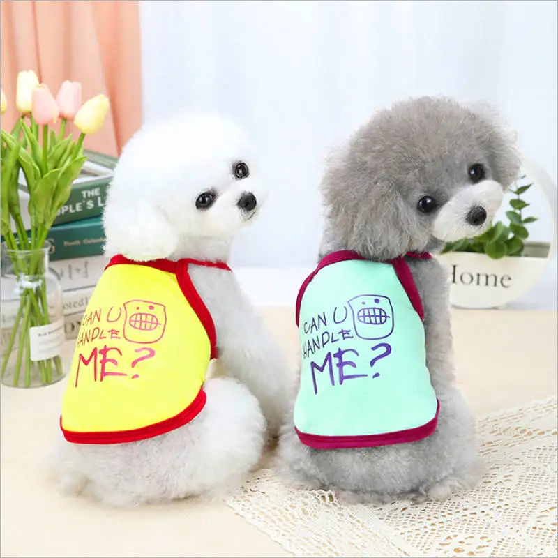 

Letter Printed Small Dog Vest Spring Summer Polyester Thin Puppy Pet Clothes Supplies Soft Comfortable Pashion Pet Dog Vest Let
