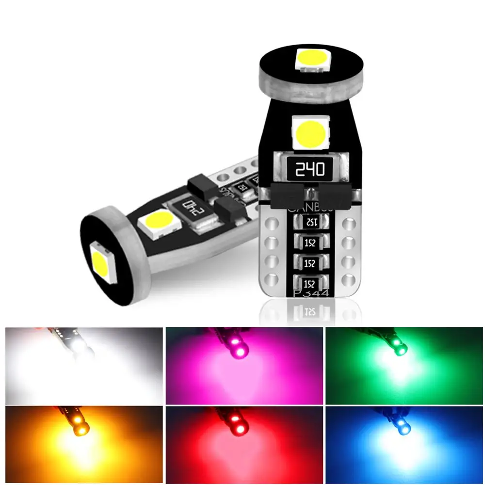 

2 шт., супер яркие светодиодсветодиодный Лампы Canbus T10 W5W