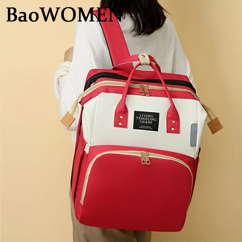 

Вместительная сумка BaoWomen для мам Многофункциональный рюкзак для детских подгузников водонепроницаемая сумка для подгузников синяя красная розовая для беременных