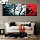 Алмазная живопись сделай сам, 5D абстрактная живопись, вышивка крестиком, мозаика, вышивка черным, белым и красным деревом, украшение для дома