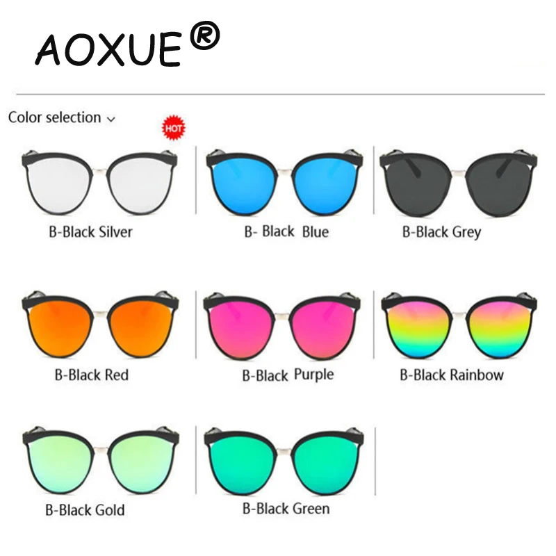 AOXUE Роскошные брендовые дизайнерские Круглые Солнцезащитные очки женские